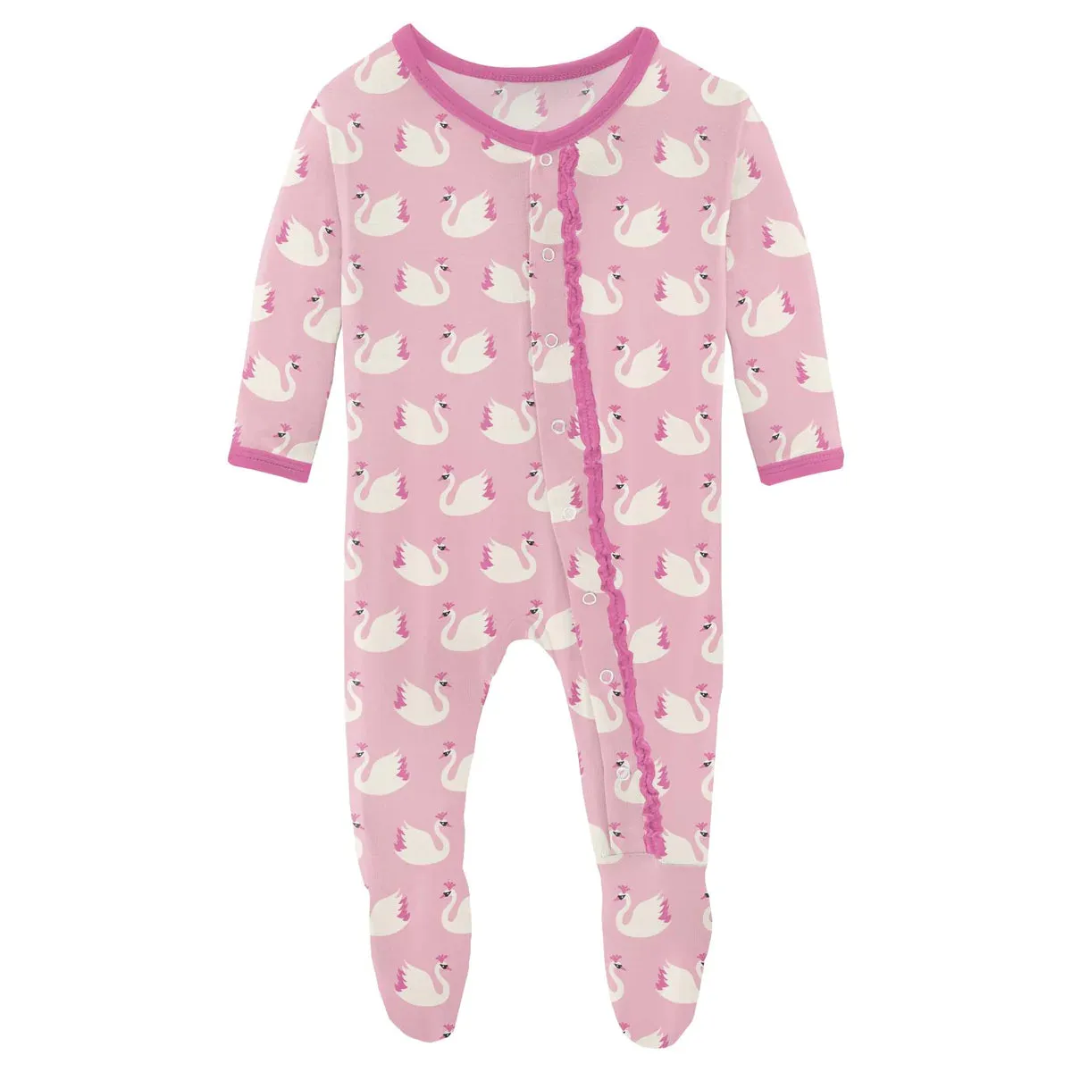 Ruffle Footie Swan/KicKee Pants