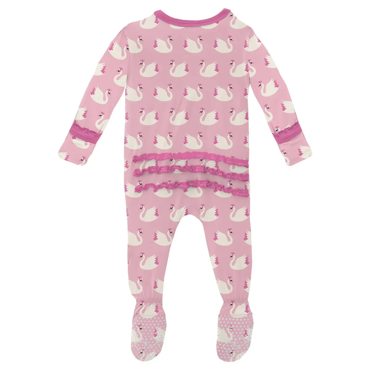 Ruffle Footie Swan/KicKee Pants