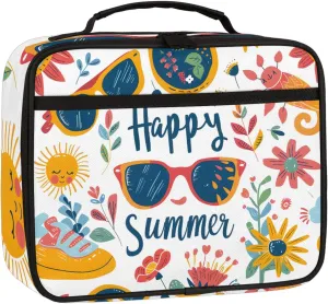 Sand Vacation Square Lunch Bag Vacation Square Tote Lunch Bag Reusable Lunch Box Leakproof Cooler Bag
