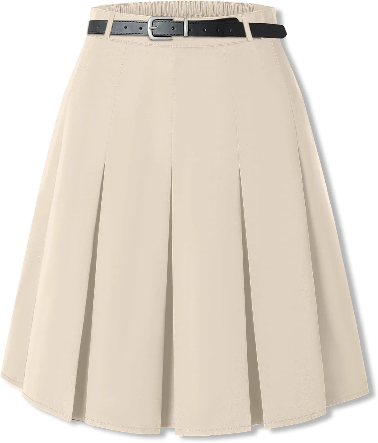 SANGTREE Women Knee Length Pleated Skirts, Girl Midi Long High Waisted Skirt, 6 Years - US 4XL