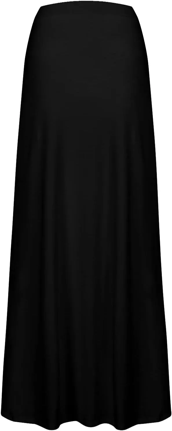SERYU Women's Casual Slit Wrap Asymmetrical Elastic High Waist Maxi Draped Skirt