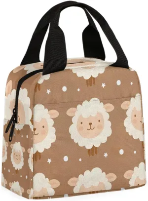 Sheep Lovely Lunch Bag Sheep Tote Lunch Bag Reusable Lunch Box Leakproof Cooler Bag