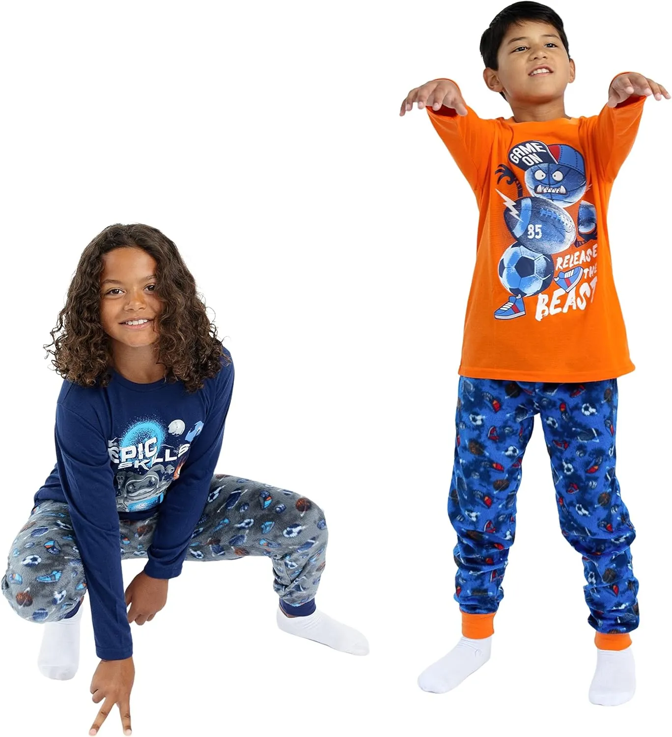 Sleep On It Boys Fleece Pajama Set Soft Kids Sleepwear Long Sleeve Tops & Pants Warm Boys PJs Sizes 4-14