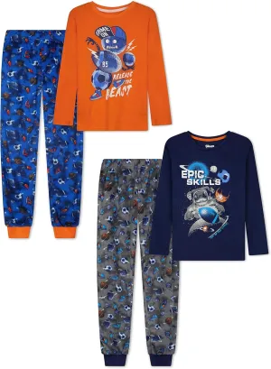 Sleep On It Boys Fleece Pajama Set Soft Kids Sleepwear Long Sleeve Tops & Pants Warm Boys PJs Sizes 4-14