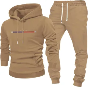 SOLY HUX Men's Tracksuit Hooded Sweatshirt and Jogger Pants Hiking Outdoor 2 Piece Outfits