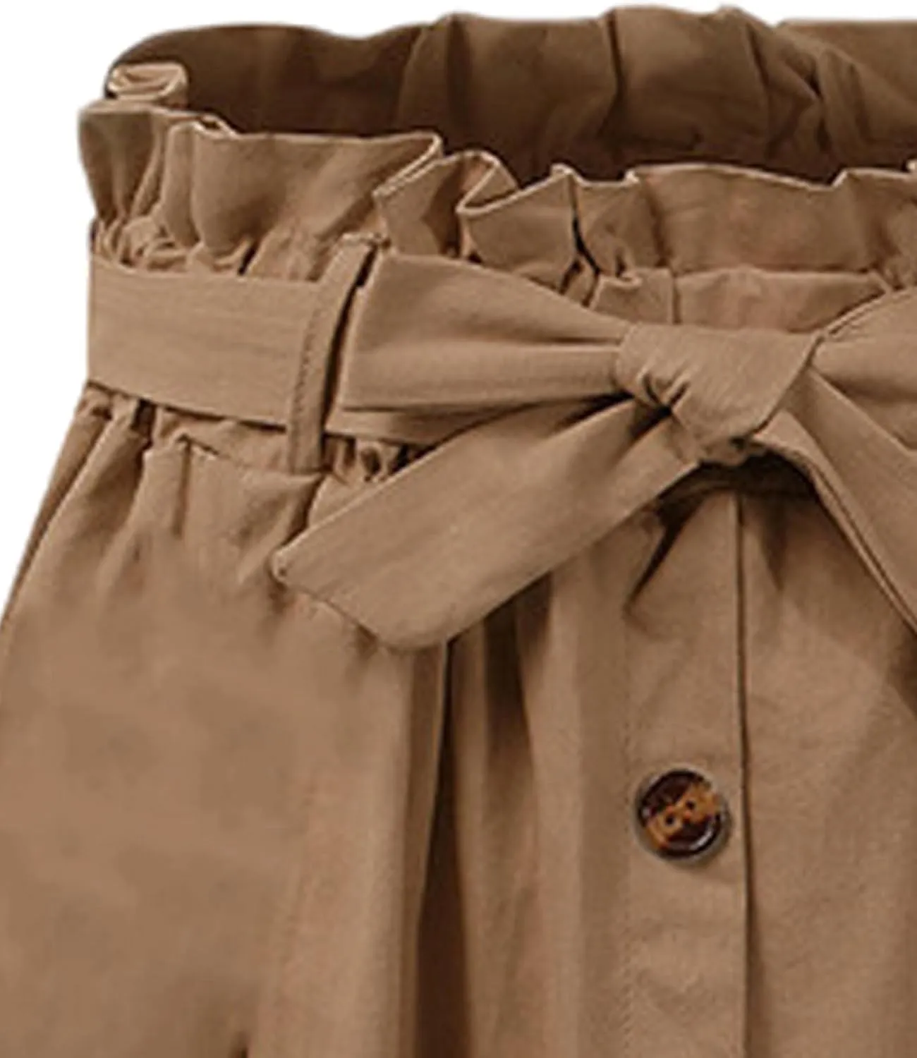 SOMTHRON Women's Casual Belted Button Down Midi Skirts High Waist A Line Knee Length Pleated Skirt