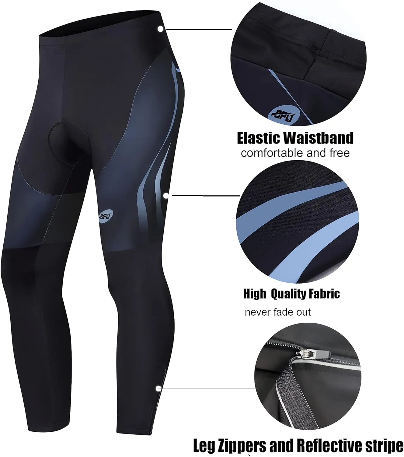 sponeed Men's Bicycle Pants 4D Padded Road Cycling Tights Leggings Outdoor Cyclist Riding Bike Wear