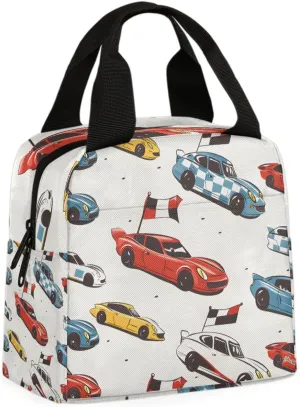 Sports Car Lunch Bag Race Car Tote Lunch Bag Reusable Lunch Box Leakproof Cooler Bag