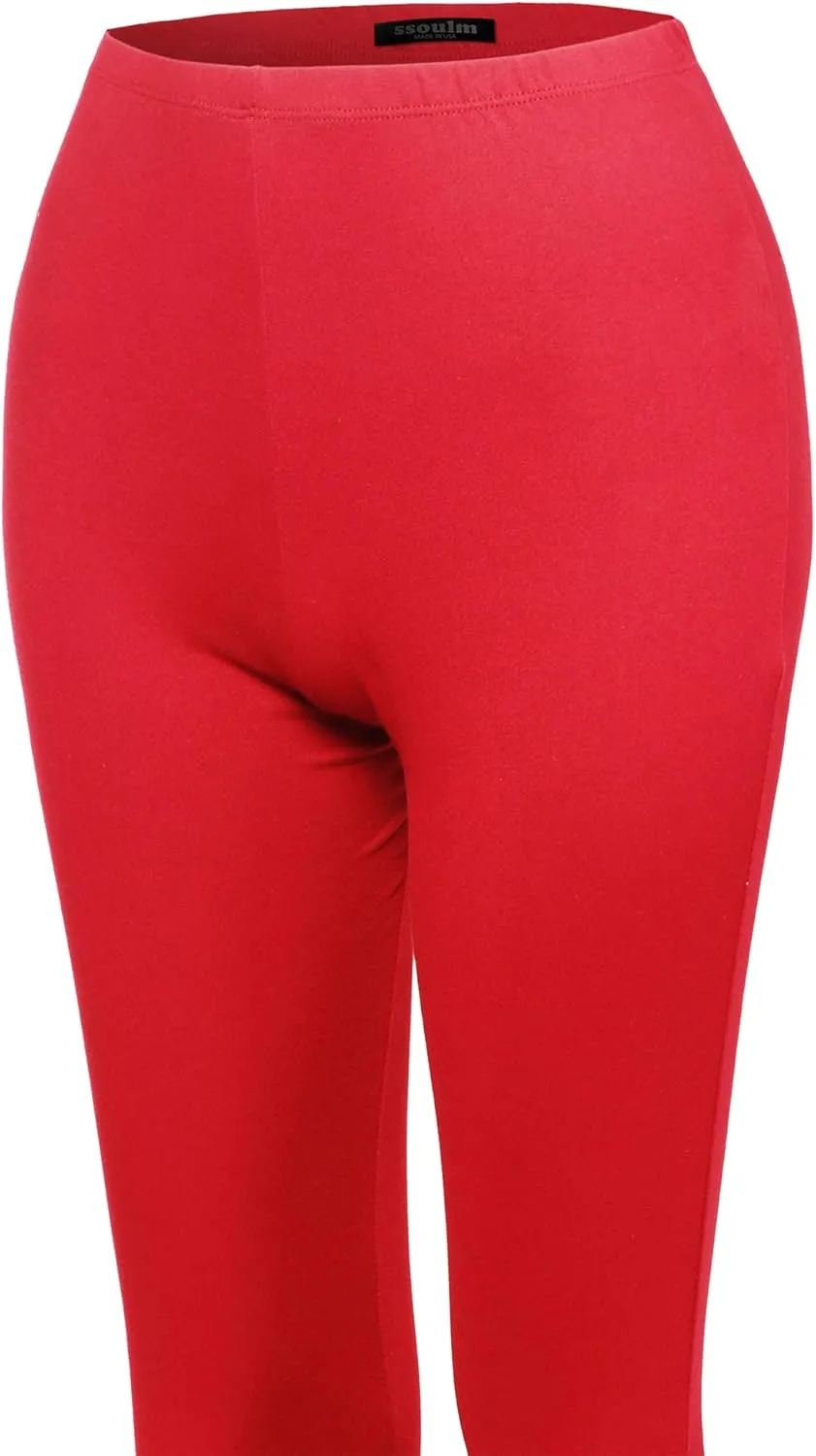 SSOULM Women's Stretchy Wide Leg High Waist Bell Bottom Flare Pants with Plus Size