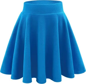 Stelle Girls Skirt Casual Flare Plain Pleated Stretch Waist Skater Skirts Uniform Skorts with Built in Shorts 5-15 Years