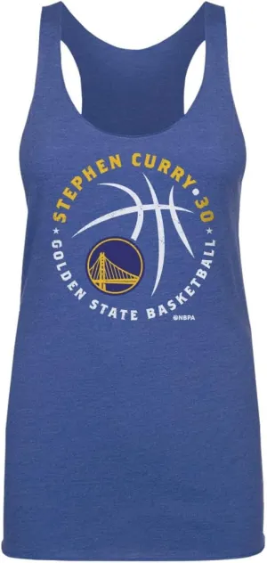 Steph Curry Golden State Warriors Women's Tank Top - Steph Curry Golden State Warriors Player Ball WHT