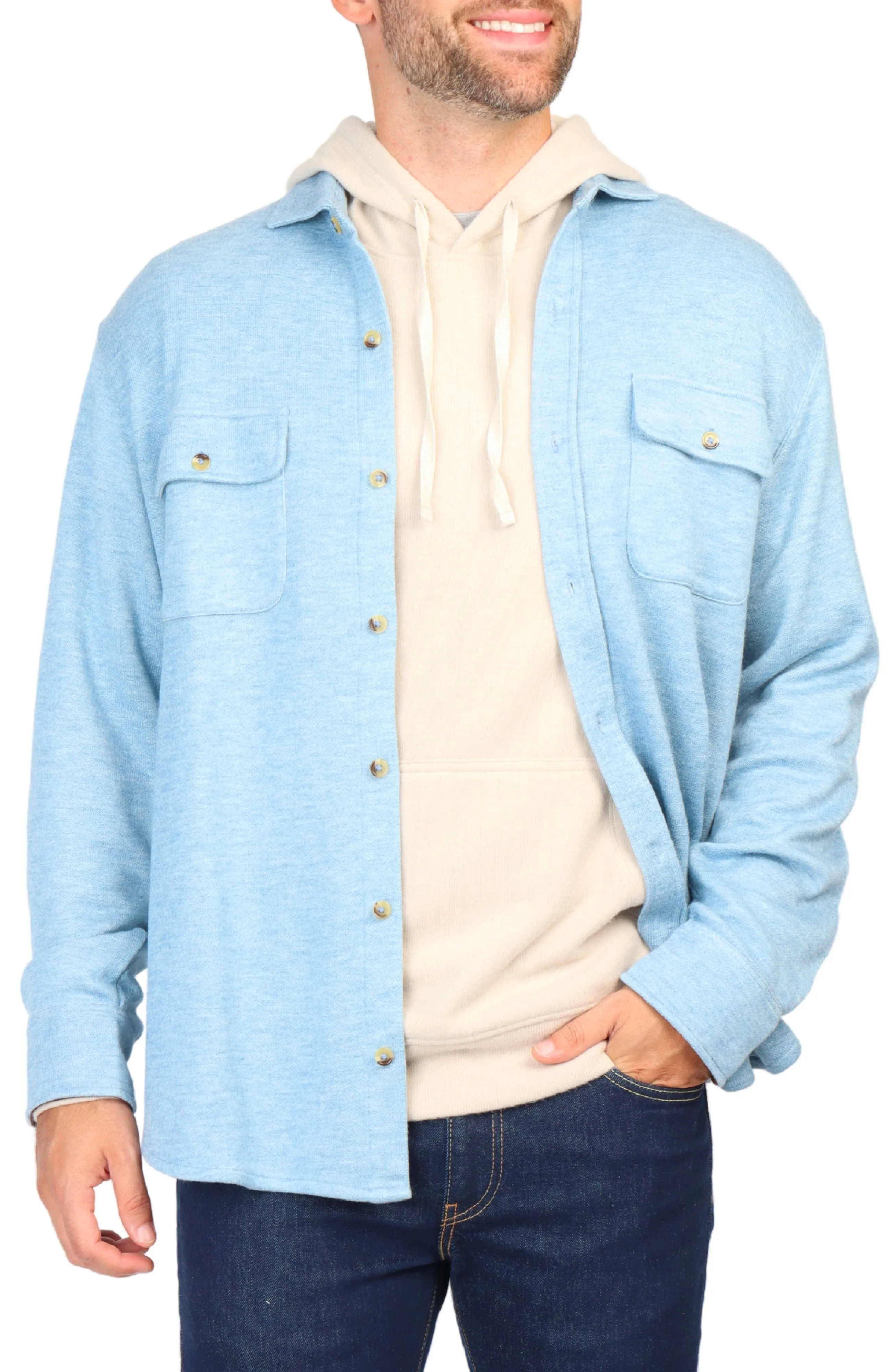 Suede Cuff Solid Sweater Shirt