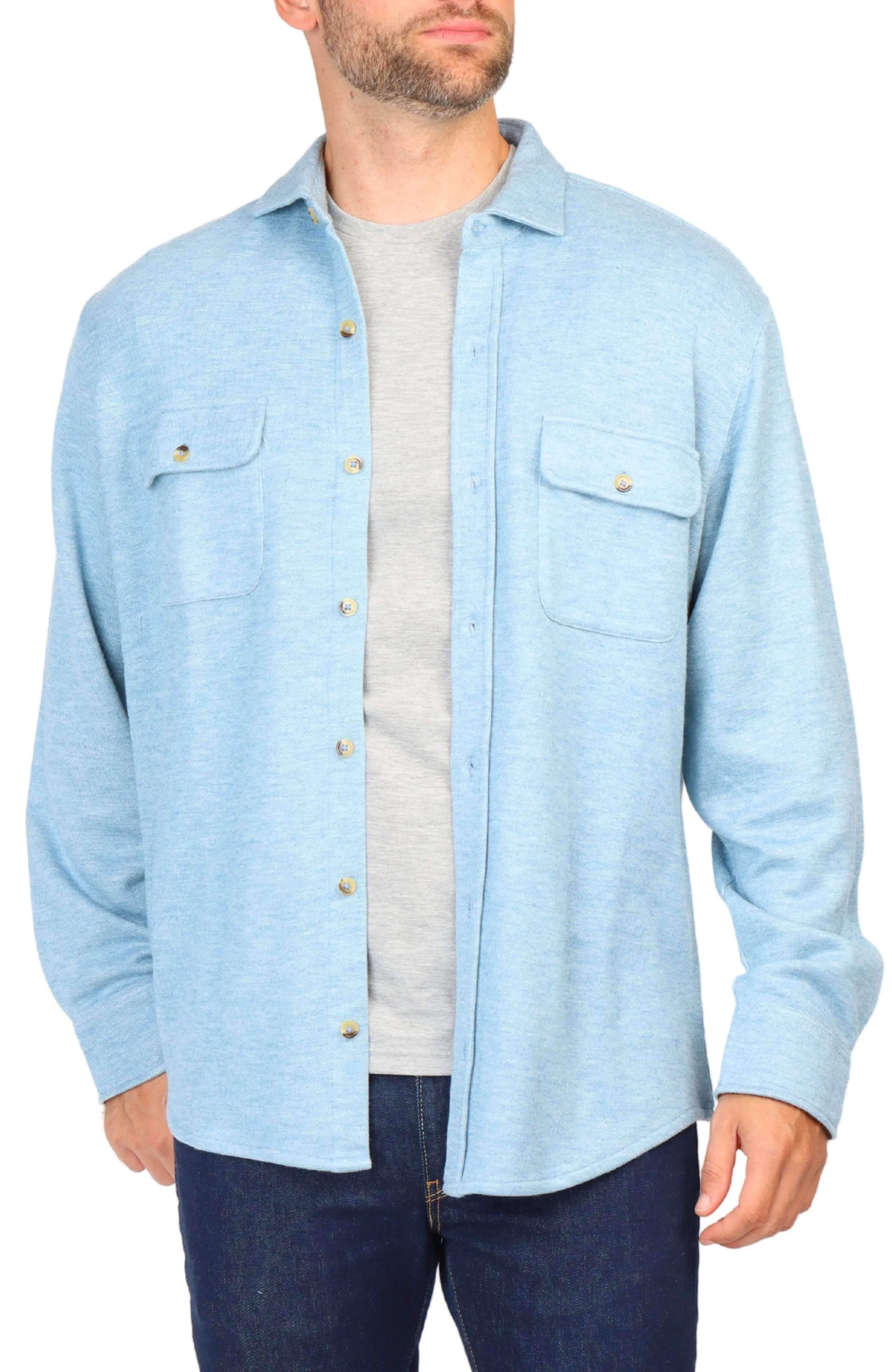 Suede Cuff Solid Sweater Shirt