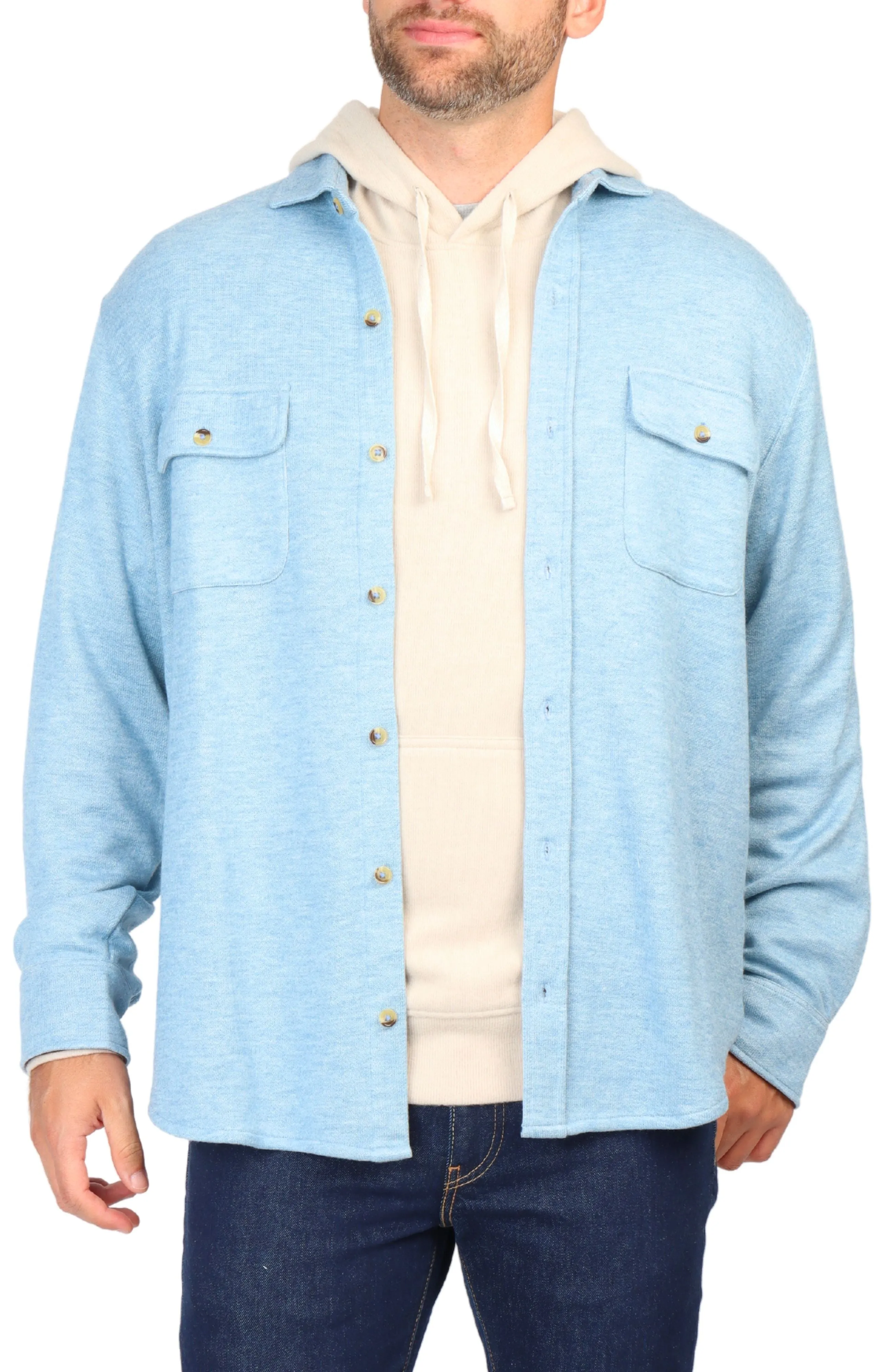 Suede Cuff Solid Sweater Shirt