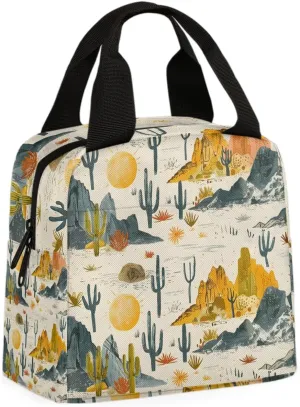 Sunrise Desert Lunch Bag Desert Tote Lunch Bag Reusable Lunch Box Leakproof Cooler Bag
