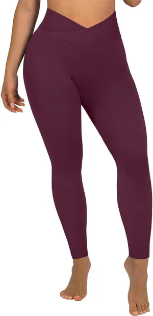 SUUKSESS Women Crossover Seamless Leggings Butt Lifting High Waisted Workout Yoga Pants