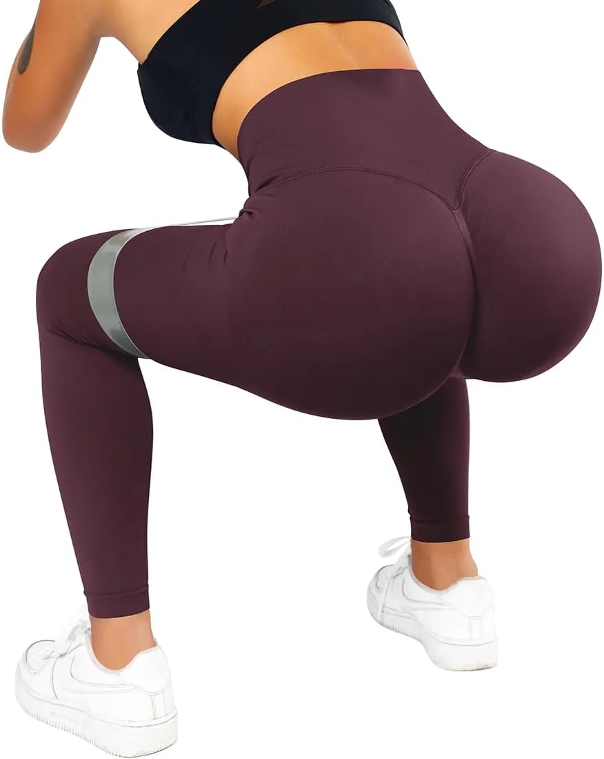 SUUKSESS Women Crossover Seamless Leggings Butt Lifting High Waisted Workout Yoga Pants