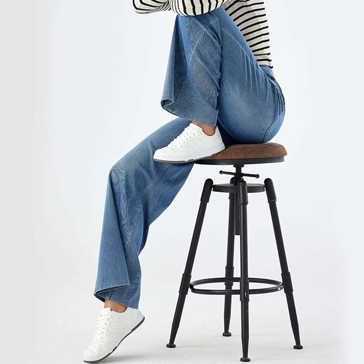 Sweatpant Jeans for Women High Waisted Wide Leg Tummy Control Pants Straight Trendy Summer 2025 Palazzo Y2k Trousers