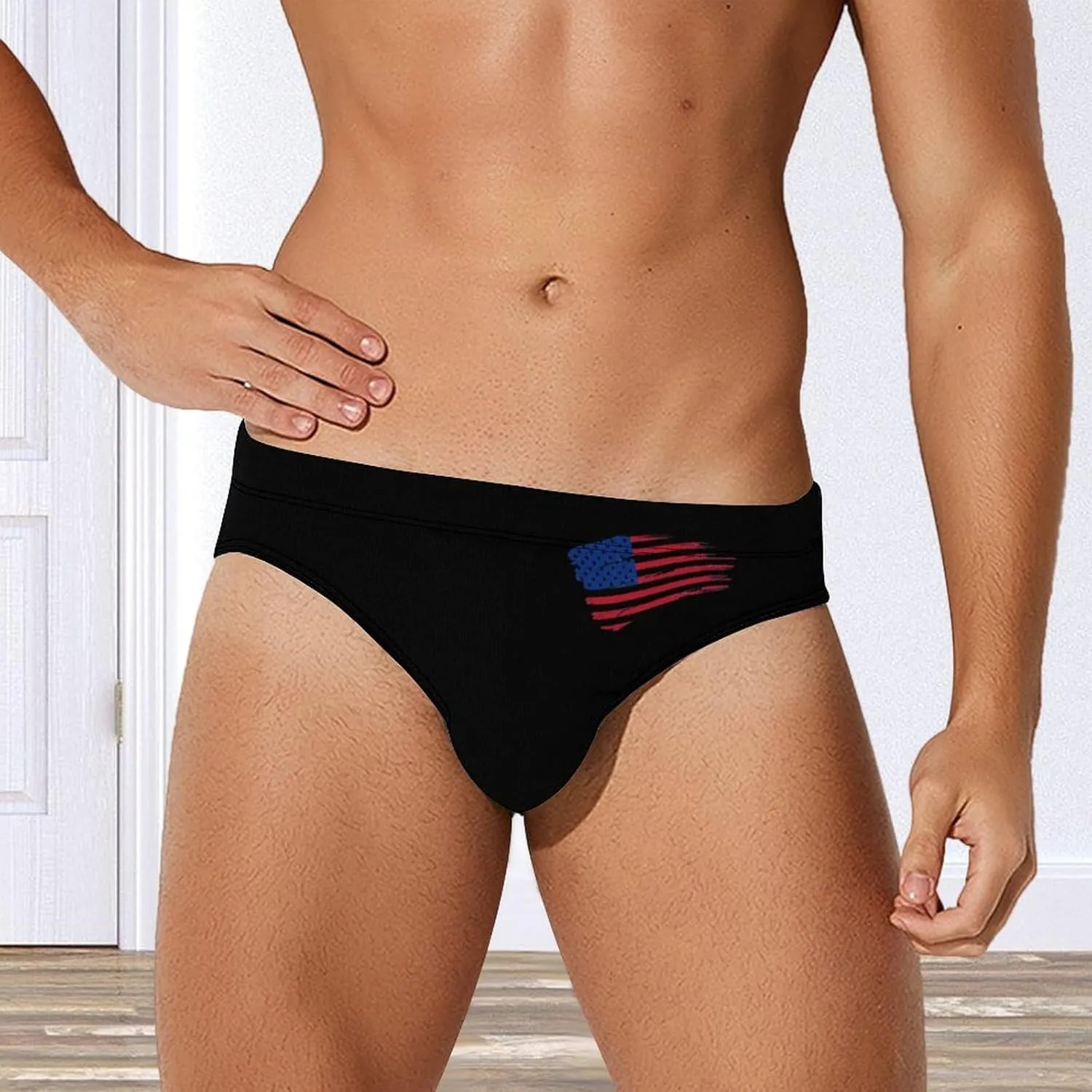 TAIZIYEAH American Flag Men's Swimwear Pants Swimming Trunk Board Shorts Swimsuits Beach