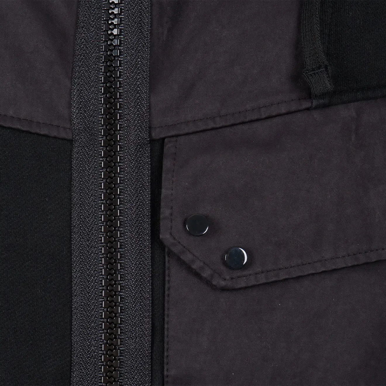 Ten C Felpa Aperta Cappucio Hooded Sweat Black