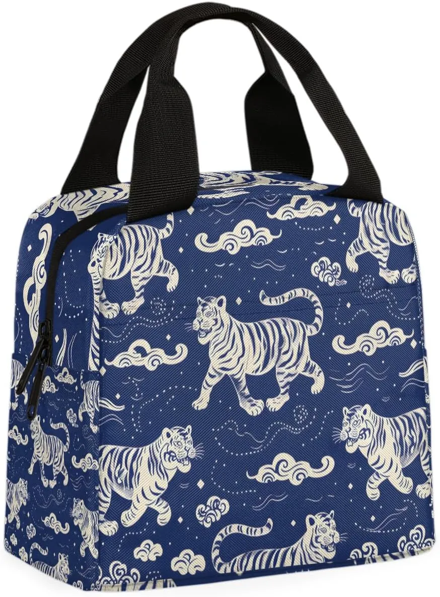 Tiger animals Lunch Bag Animal Tiger Tote Lunch Bag Reusable Lunch Box Leakproof Cooler Bag
