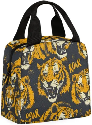 Tiger Tropical Lunch Bag Fierce Tiger Tote Lunch Bag Reusable Lunch Box Leakproof Cooler Bag
