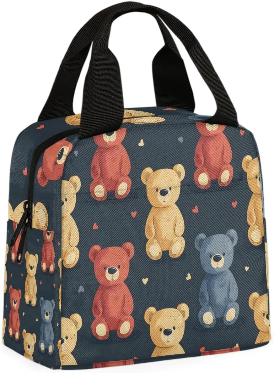 Toy Bear Lunch Bag Bear Baby Tote Lunch Bag Reusable Lunch Box Leakproof Cooler Bag