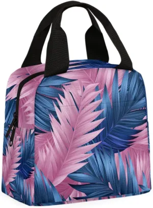 Tropical Plants Lunch Bag Palm Leaf Tote Lunch Bag Reusable Lunch Box Leakproof Cooler Bag