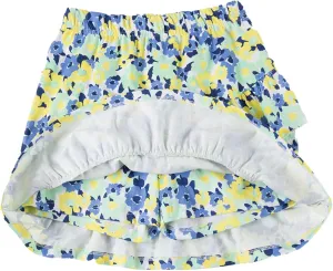 UNACOO 2 Packs 100% Cotton Tiered Ruffle Skirt with Elastic Waistband for Girls