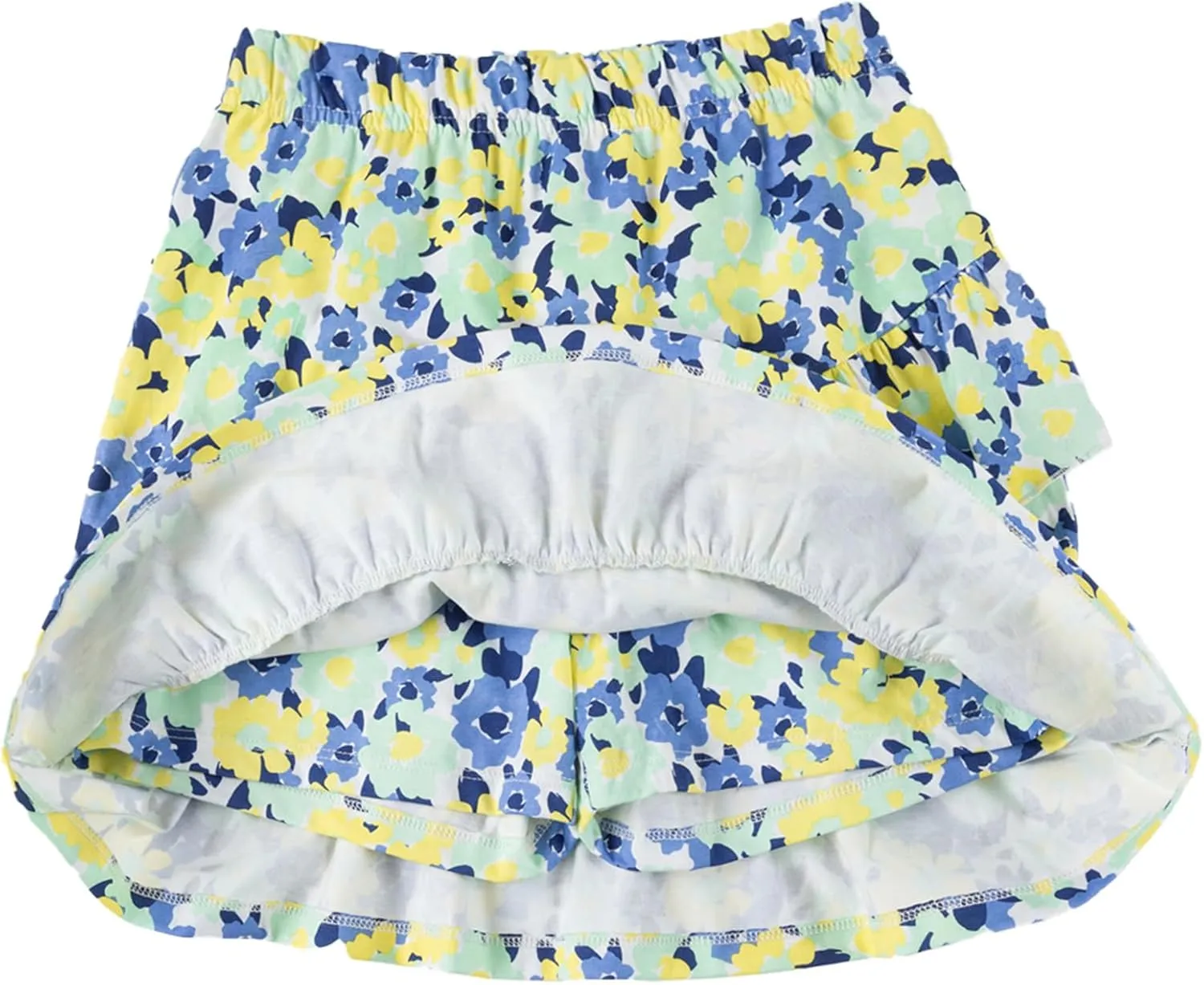UNACOO 2 Packs 100% Cotton Tiered Ruffle Skirt with Elastic Waistband for Girls