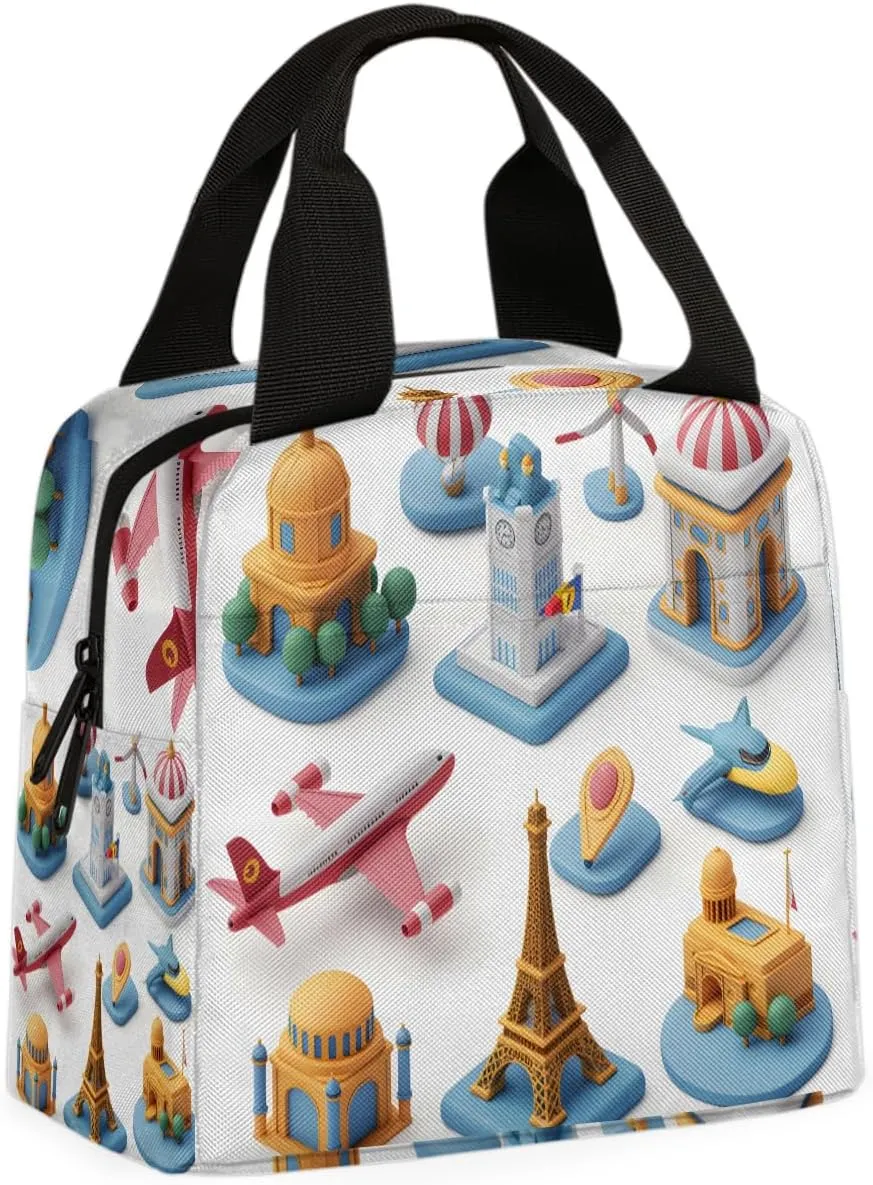 Vacation Toys Lunch Bag Vacation Tote Lunch Bag Reusable Lunch Box Leakproof Cooler Bag