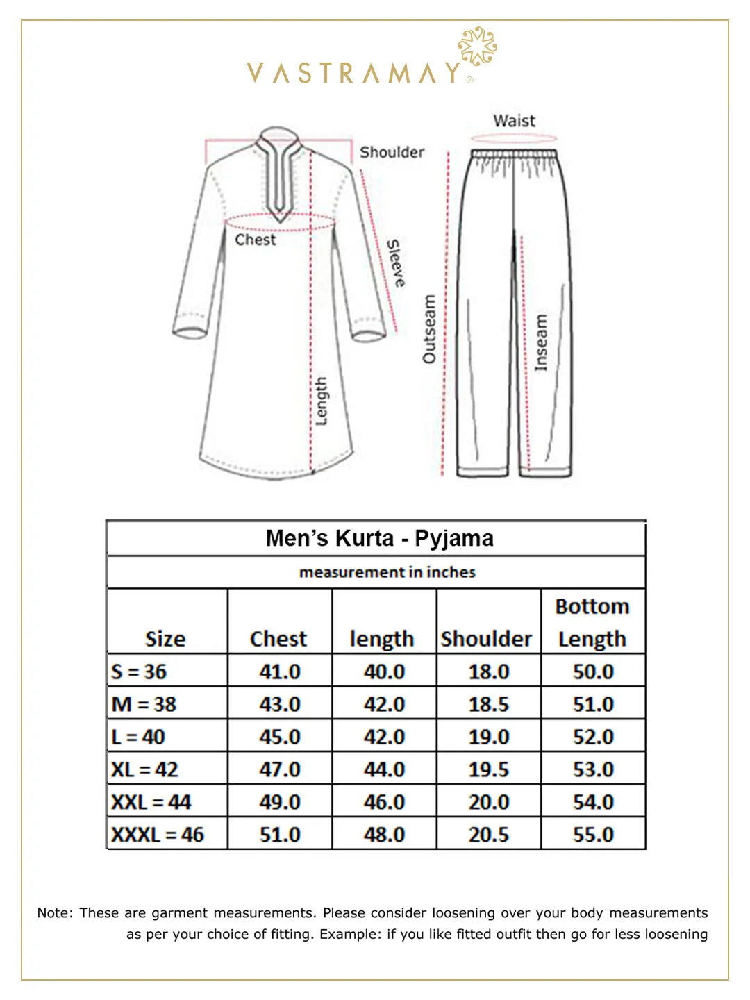 VASTRAMAY Men's Black Cotton Silk Kurta Pyjama