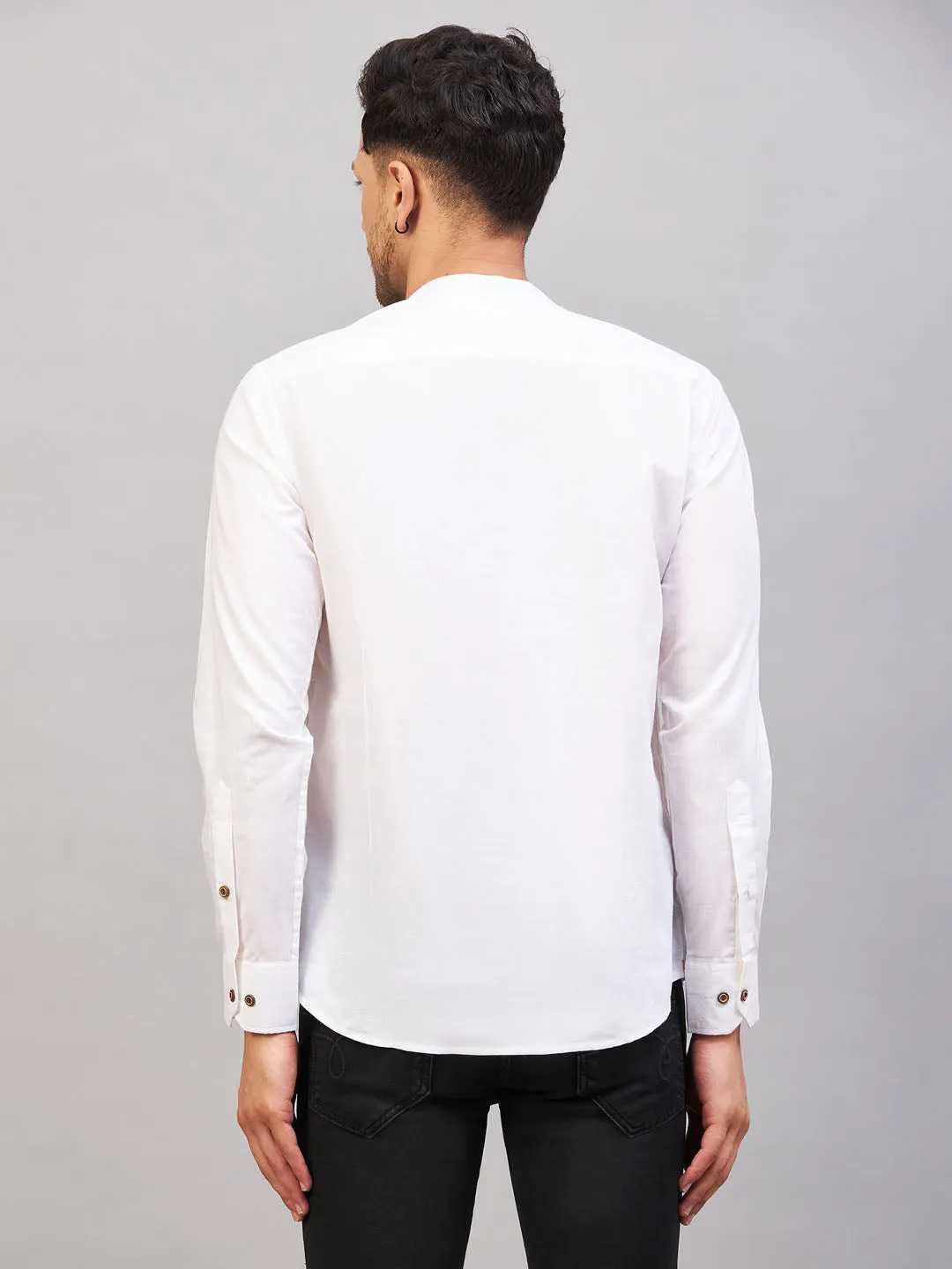 VASTRAMAY Men's Cream Cotton Kurta