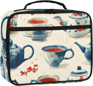 Vintage Kettle Square Lunch Bag Kettle Square Tote Lunch Bag Reusable Lunch Box Leakproof Cooler Bag