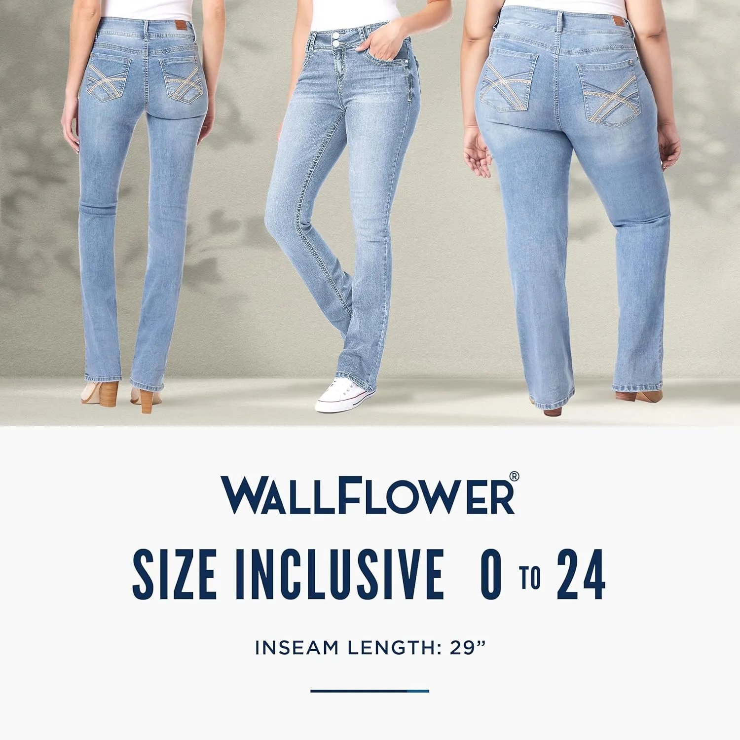 WallFlower Women's Luscious Curvy Uniform Skinny Mid-Rise Juniors Pants
