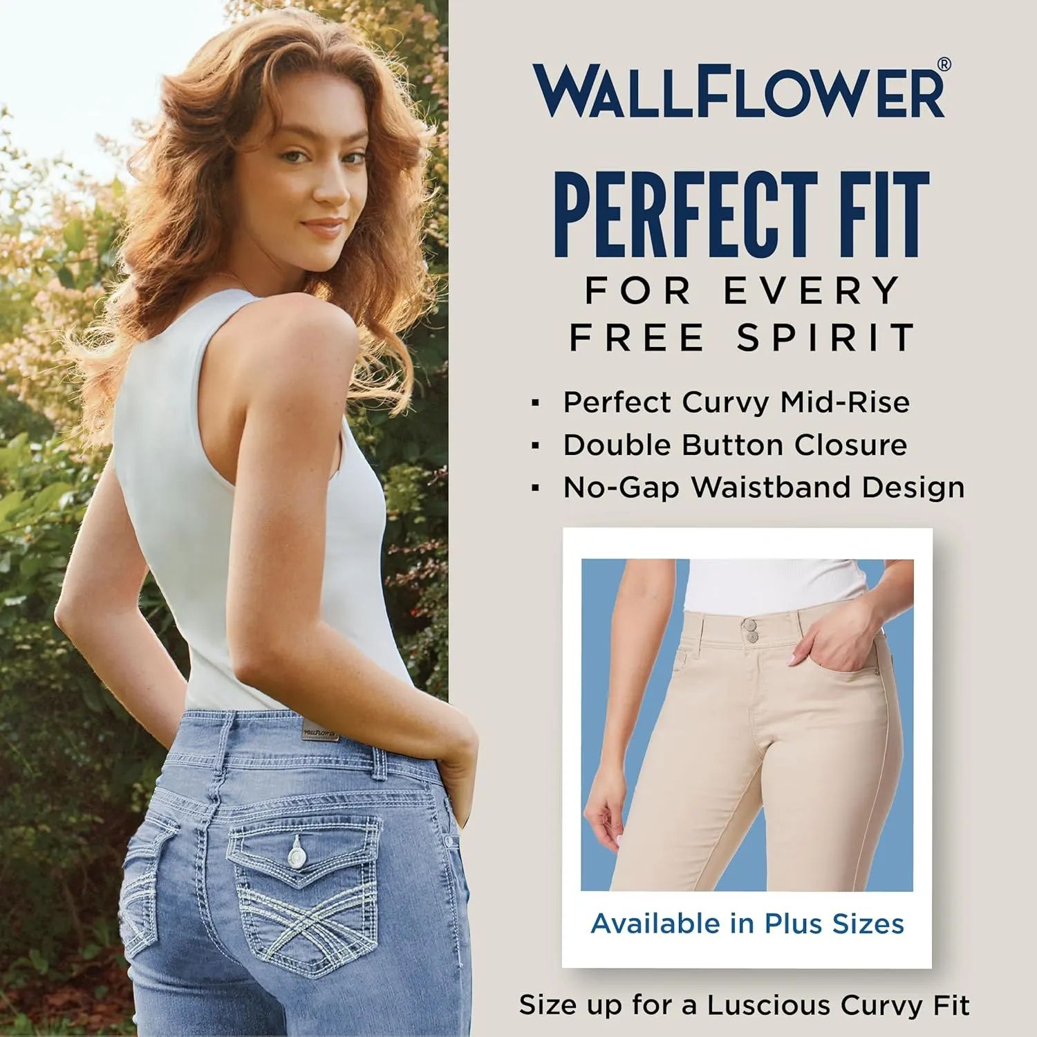 WallFlower Women's Luscious Curvy Uniform Skinny Mid-Rise Juniors Pants