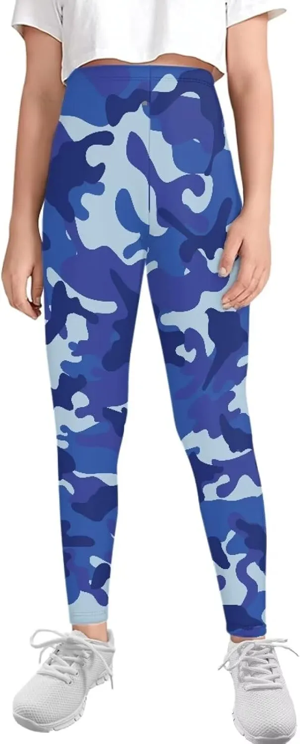 Wanyint Novelty Girls' Yoga Leggings Pants Full Length Athletic Trousers High Waist Tummy Control
