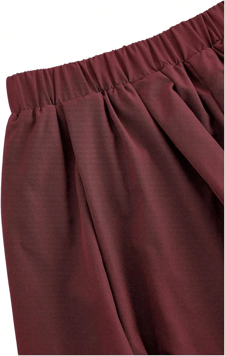 WDIRARA Women's Asymmetrical Hem Bubble Skorts Elastic Waist Loose Fit Solid Mini Skirt Pants