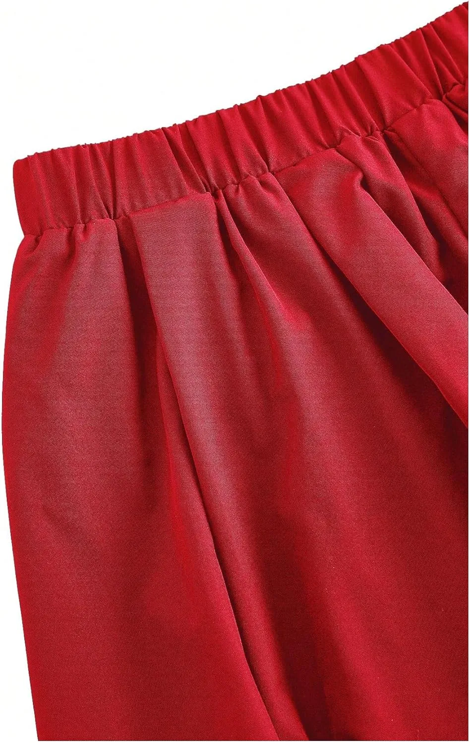 WDIRARA Women's Asymmetrical Hem Bubble Skorts Elastic Waist Loose Fit Solid Mini Skirt Pants