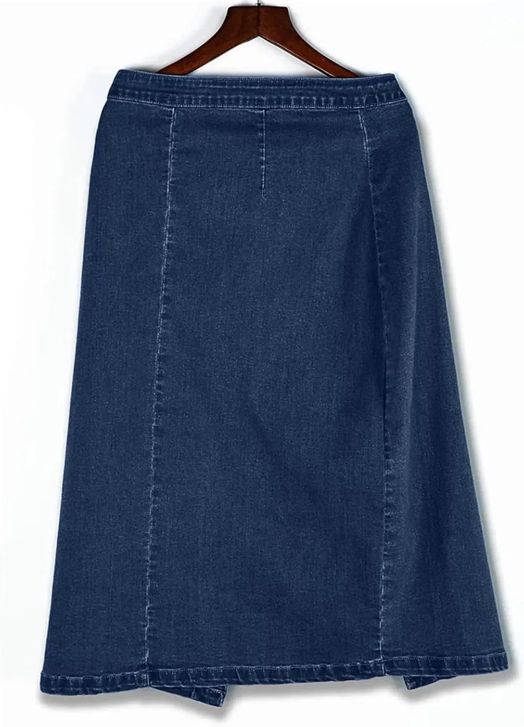 Women Fashion Denim Pencil Skirt High Waisted Blow Knee Jeans Skirts with Button