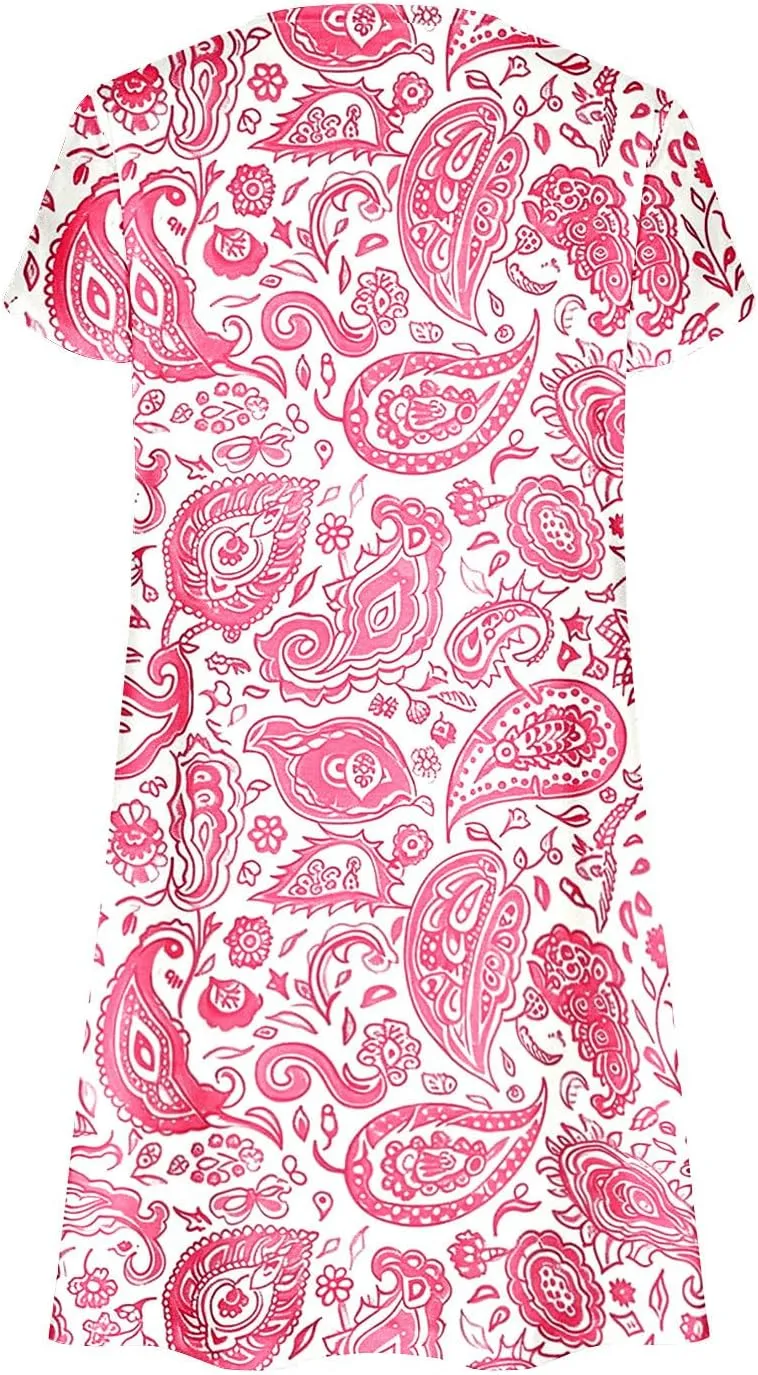 Women Summer Petal Sleeve Mini Dresses with Pockets Casual Aline Flowy V Neck T-Shirt Dress Solid Beach Sundress