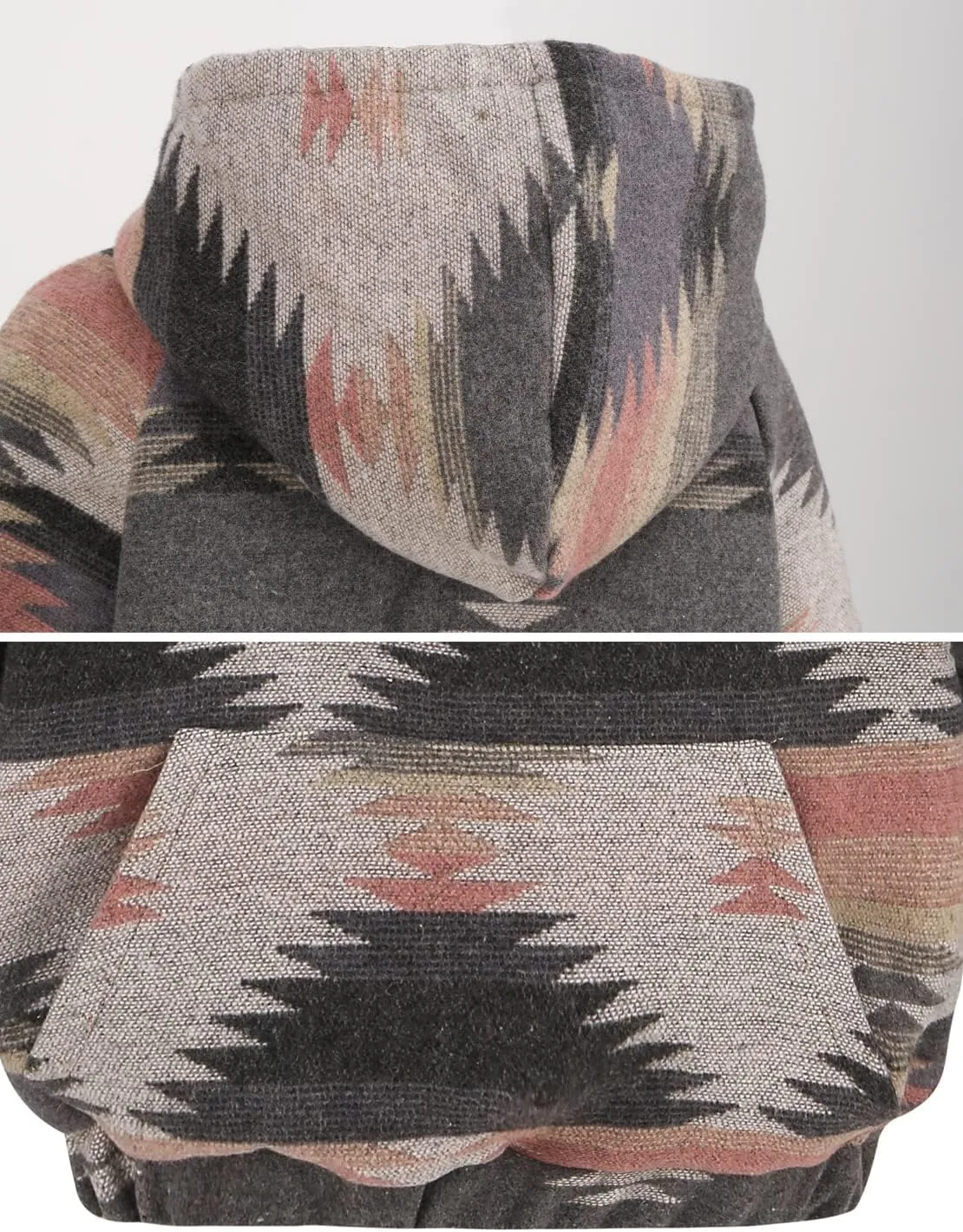 Women's Aztec Print Pattern Western Ethnic Half Zip Long Sleeve Pullover Hoodie Sweatshirt