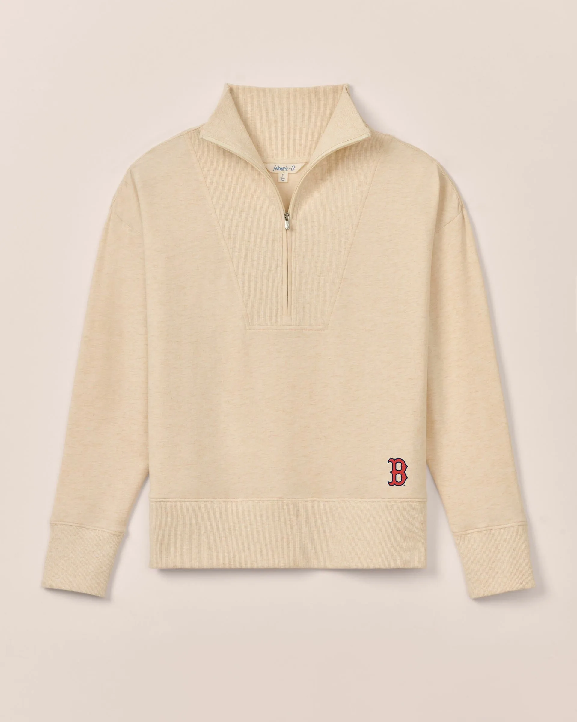 Women's Boston Red Sox Taylor Drop Shoulder Cotton 1/4 Zip