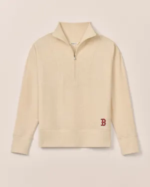 Women's Boston Red Sox Taylor Drop Shoulder Cotton 1/4 Zip