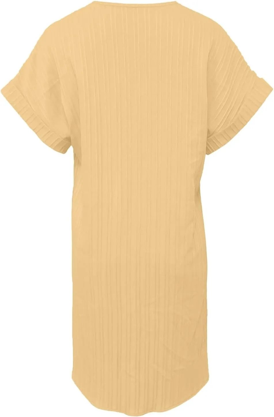 Women's Casual T Shirt Dress Summer V Neck Button Short Sleeve Dresses 2025 Mini Sundresses Linen Dress Women
