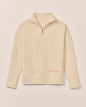 Women's Clemson Taylor Drop Shoulder Cotton 1/4 Zip - Clemson Tigers Logo