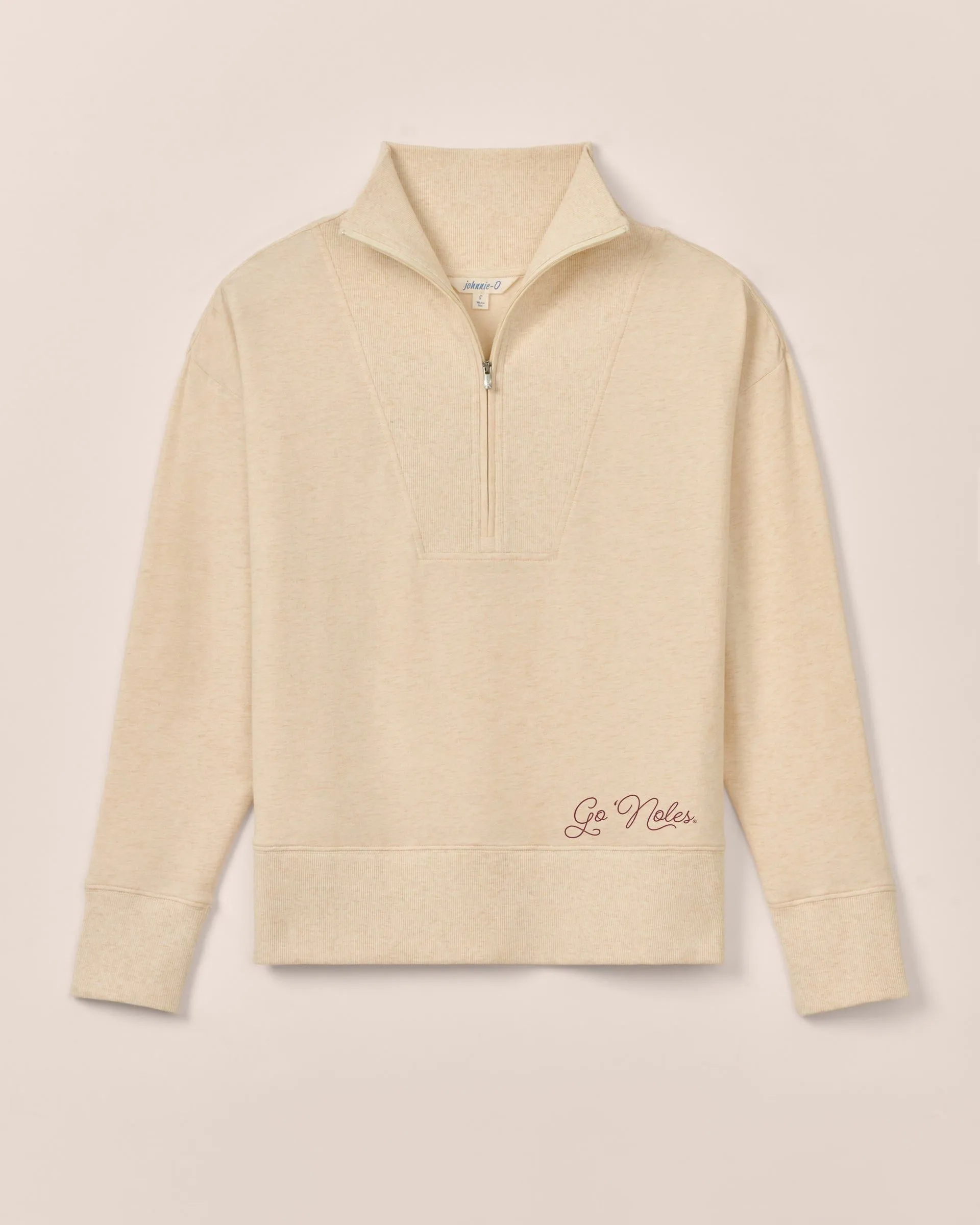 Women's Florida State Taylor Drop Shoulder Cotton 1/4 Zip - Go 'Noles Logo