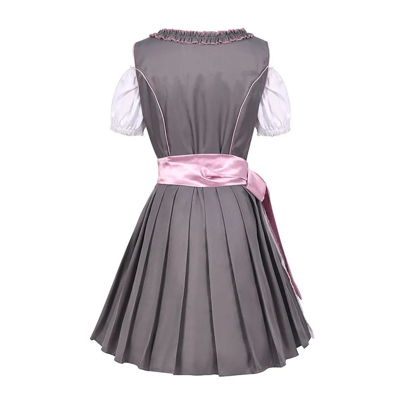 Women's German Dirndl Dress Traditional Bavarian Beer Garden Red 3 Pieces Oktoberfest Costumes