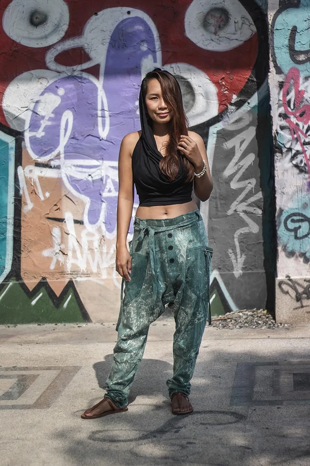 Women's Harem Loose Yoga Travel Lounge Pants with Pockets Casual Boho