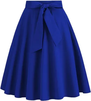Women's High Waist A-Line Pockets Skirt Skater Flared Midi Skirt Vinage Skirt Coctail Party Short Skirts